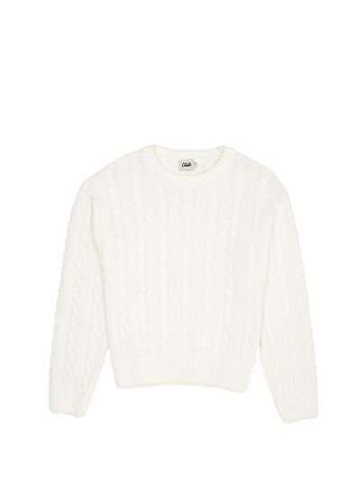 Beymen Club Kırık Beyaz Saç Örgü Kazak - 7