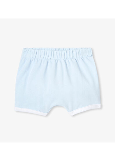 Jacadi Paris Mavi Pamuklu Kısa Kollu T-Shirt ve Şort Erkek Bebek 2'li Set  - 5