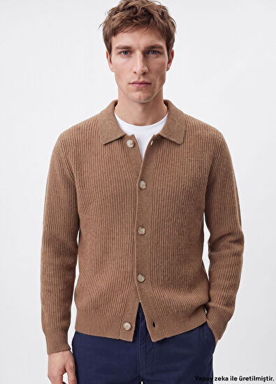Beymen Club Mink Knitted Cashmere Blend Cardigan - 3