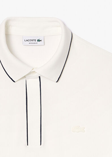 Paris Beyaz Pamuklu Polo Yaka Regular Fit Kısa Kollu Erkek T-shirt - Görsel 7