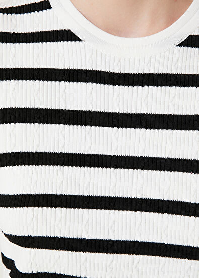 Beymen Club Black White Striped Knit Tank Top - 4
