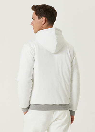 Beymen Club Beyaz Kapüşonlu Çift Taraflı Jersey Mont - 5