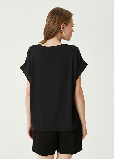 Beymen Club Siyah İpek T-shirt - 6