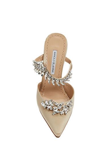 Manolo Blahnik Bej Gece Ayakkabısı - 4
