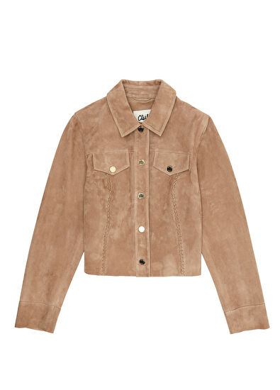 Beymen Club Bej Örgü Detaylı Süet Ceket - 7