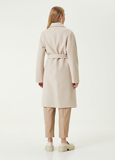 Beymen Club Beige Double-breasted Wool Cashmere Coat - 6