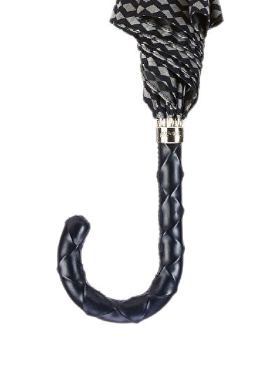 Pasotti Grey Twisted Leather Handle Unisex Umbrella - 5