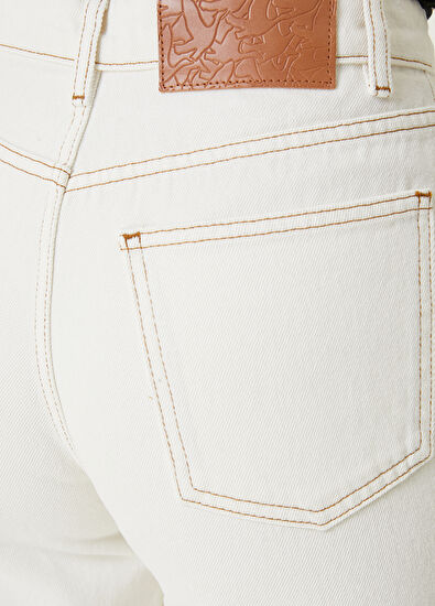 Beymen Club Ekru Klasik Mom Fit Jean Pantolon - 6