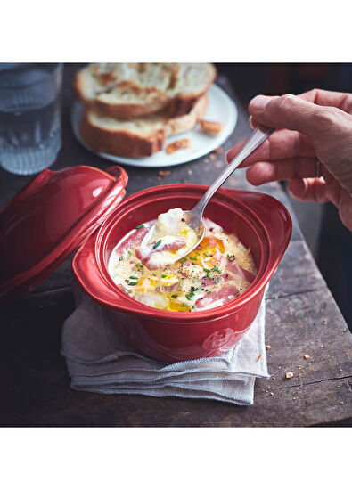 Emile Henry Red Burgundy Ceramic Egg Baking Dish 11 cm - 7