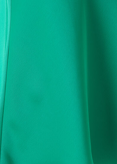 Beymen Club Yeşil Midi Evaze Saten Etek - 5