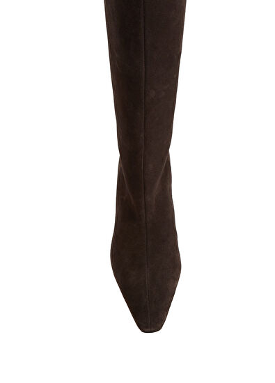 New Essential Kahverengi Kadın Deri Çizme - Görsel 5