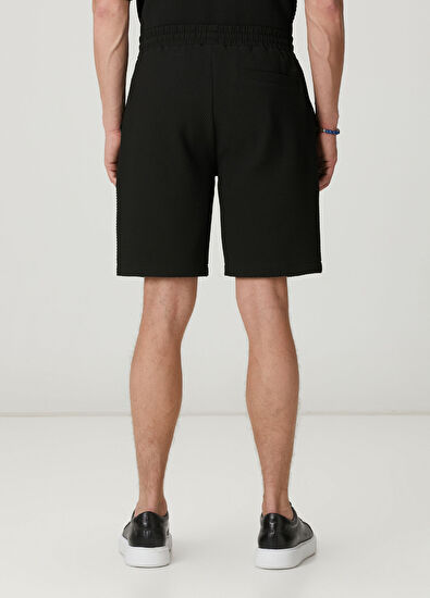 Beymen Club Siyah Beli Kordonlu Diyagonal Dokulu Jersey Şort - 3