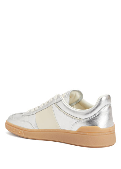 Valentino Garavani Upvillage Silver Women's Leather Sneaker - 3