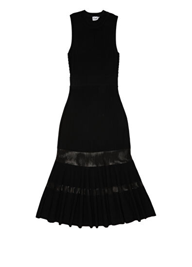 Beymen Club Siyah Midi Triko Elbise - 7