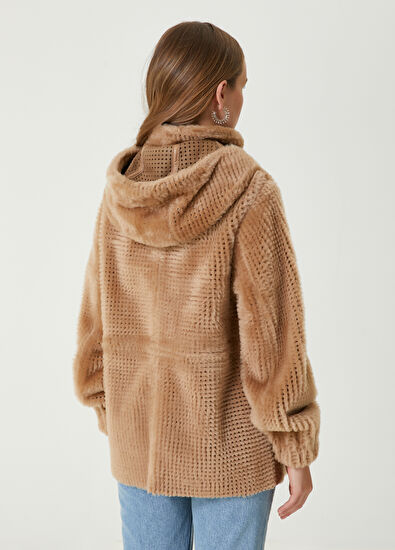 Beymen Club Deve Tüyü Kapüşonlu Kuzu Kürkü Kaban - 6