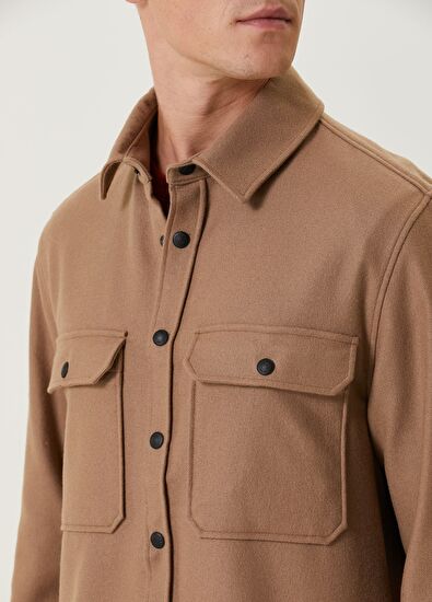 Beymen Club Beige Wool Outer Shirt - 6