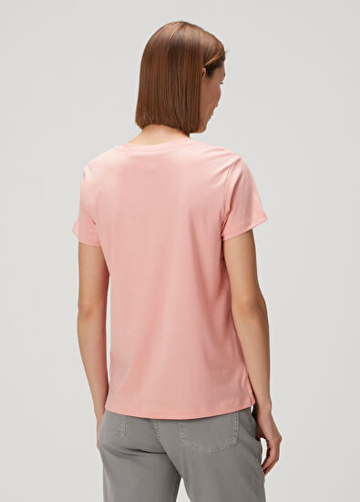Beymen Club Salmon V-Neck Flowing T-Shirt - 4