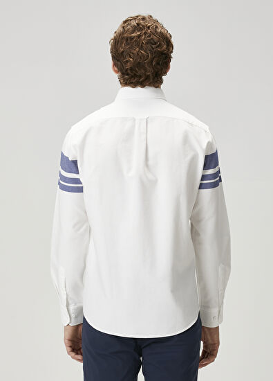 Beymen Club Comfort Fit White Stripe Print Detailed Shirt - 5