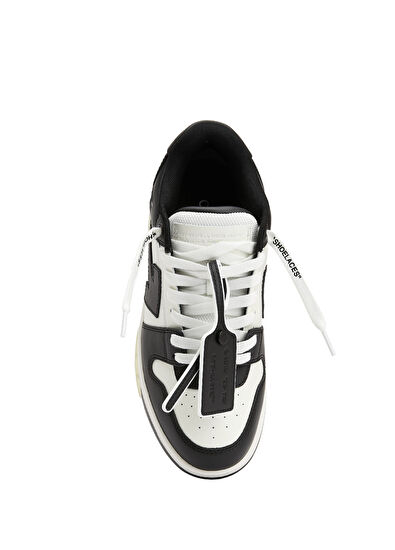 Off-White Siyah Beyaz Kadın Deri Sneaker - 4