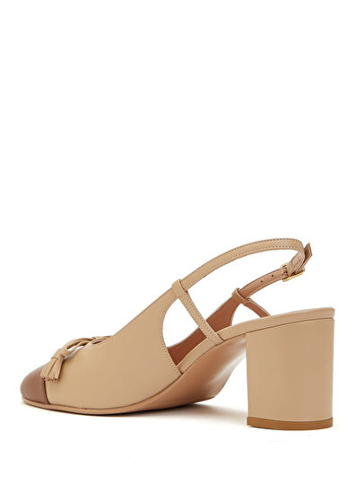 Beymen Club Bej Kalın Topuklu Maskaretli Kadın Deri Ayakkabı - 3