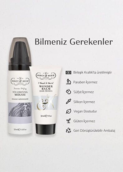 Percy & Reed The Full Effect Wonder Volumizing Balm & Hair Mousse Set - 3