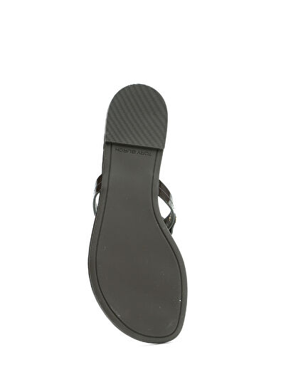 Koyu Kahverengi Kadın Deri Terlik - Görsel 6