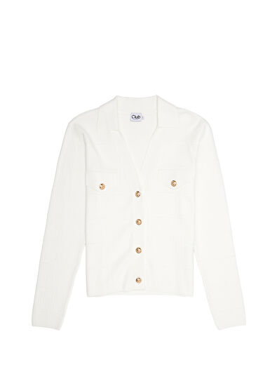 Beymen Club White Ribbed Cardigan - 7