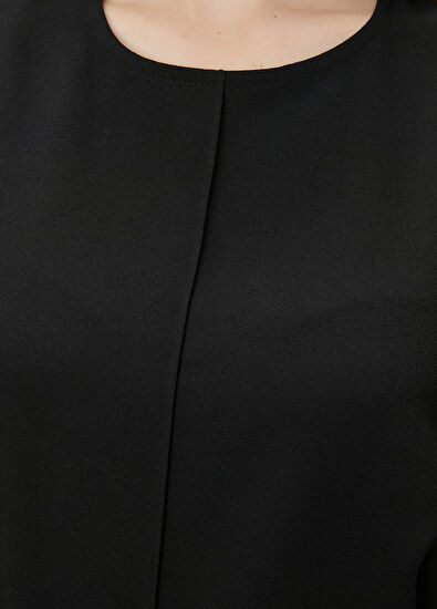 Beymen Club Siyah Dökümlü Krep Bluz - 5