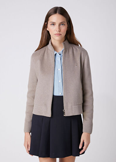 Beymen Club Beige Wool Knit Bomber Jacket - 5