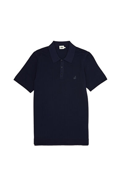 Beymen Club Lacivert Polo Yaka Pirinç Dokulu Kısa Kollu Triko - 7