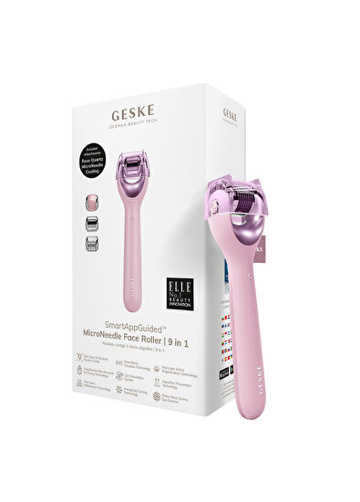 Geske MicroNeedle Face Roller Pink Mikro İğneli Buz Başlığı Pembe Kuvars Başlıklı Dermaroller Bakım Cihazı - 7