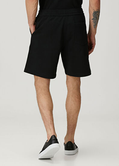 Givenchy Regular Fit Siyah Logo Baskılı Bermuda - 3