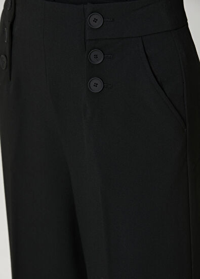 AllSaints Raina Siyah Wide Leg Pantolon - 5