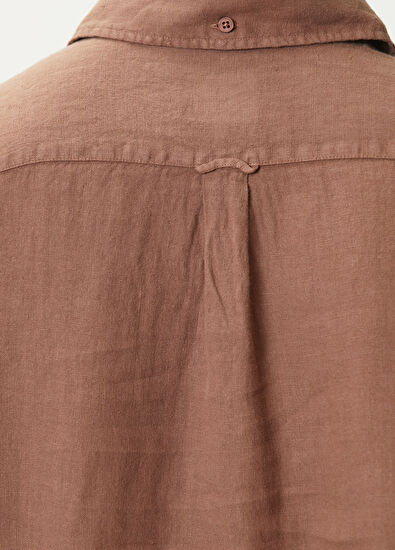 Beymen Club Comfort Fit Dusty Rose Linen Shirt - 7