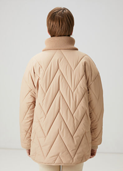 Beymen Club Camel Zikzak Kapitoneli Mont - 4