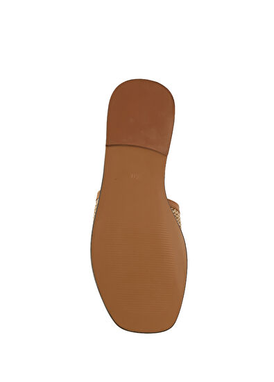 Beymen Club Beige Logo Detailed Women's Mules - 5