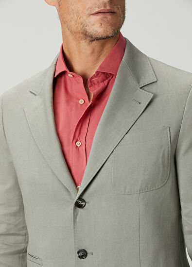 Brunello Cucinelli Khaki Linen Jacket - 5