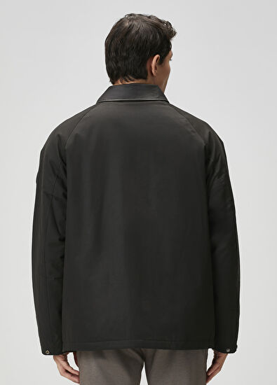 Beymen Club Siyah Yakası Deri Garnili Mont - 5