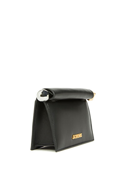 The Small Rond Carré Siyah Kadın Deri El Portföyü - Görsel 4