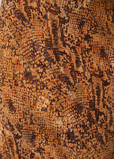 Beymen Club Brown Snake Print Midi A-Line Chiffon Skirt - 5