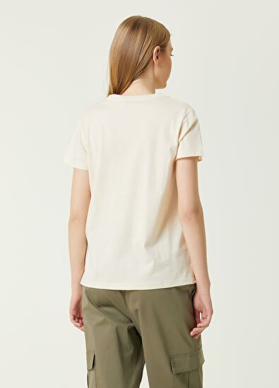 Beymen Club Beige V-Neck Flowing T-Shirt - 5