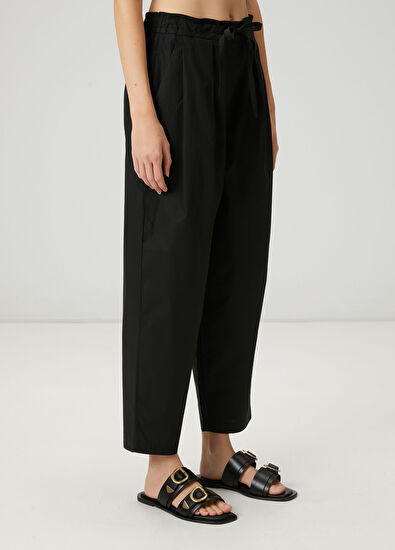 Beymen Club Siyah Bağcıklı Poplin Havuç Pantolon - 3