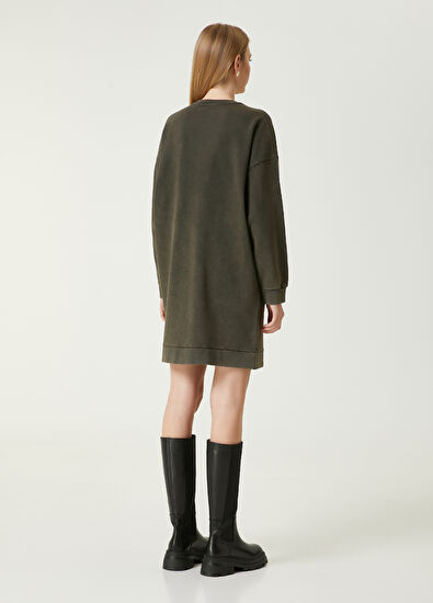 Beymen Club Haki Taş İşlemeli Mini Elbise - 6