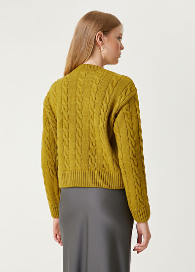 Beymen Club Fat Green Hair Braided Wool Sweater - 6