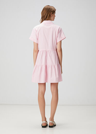 Beymen Club Pembe Çizgili Mini Elbise - 4