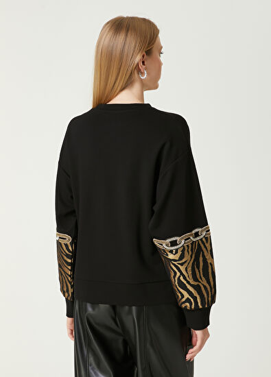 Beymen Club Siyah Taş İşlemeli Sweatshirt - 6