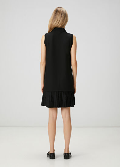 Beymen Club Siyah Pileli Mini Polo Elbise - 5