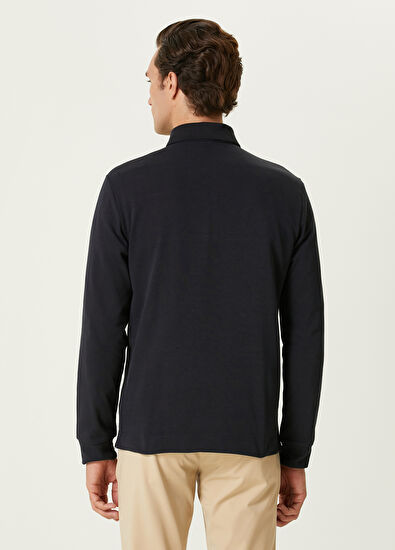 Beymen Club Navy Blue Long Sleeve Logo Detailed T-Shirt - 5