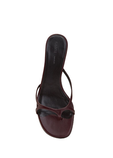Khaite Mila Burgundy Women's Leather Slippers - 4