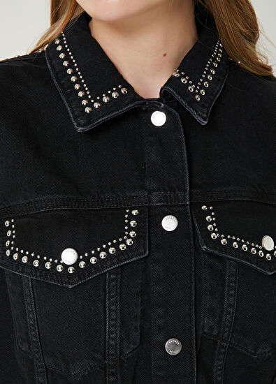 Beymen Club Black Staple Detailed Denim Jacket - 5